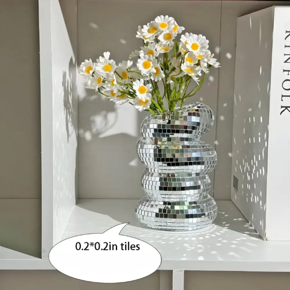 Spiegelkachel-Vase mit Spiraldesign Zorenza