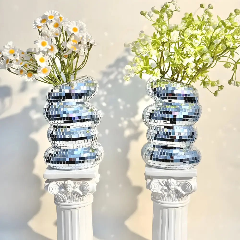 Spiegelkachel-Vase mit Spiraldesign Zorenza