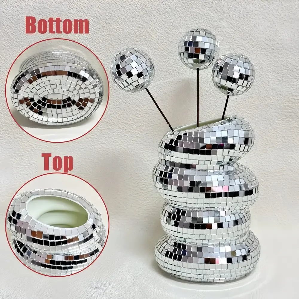Spiegelkachel-Vase mit Spiraldesign Zorenza