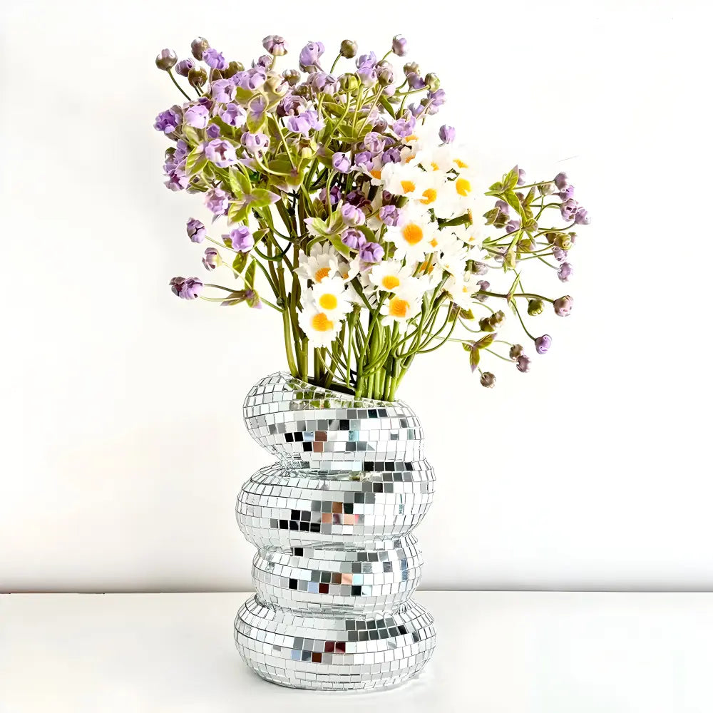 Spiegelkachel-Vase mit Spiraldesign Zorenza