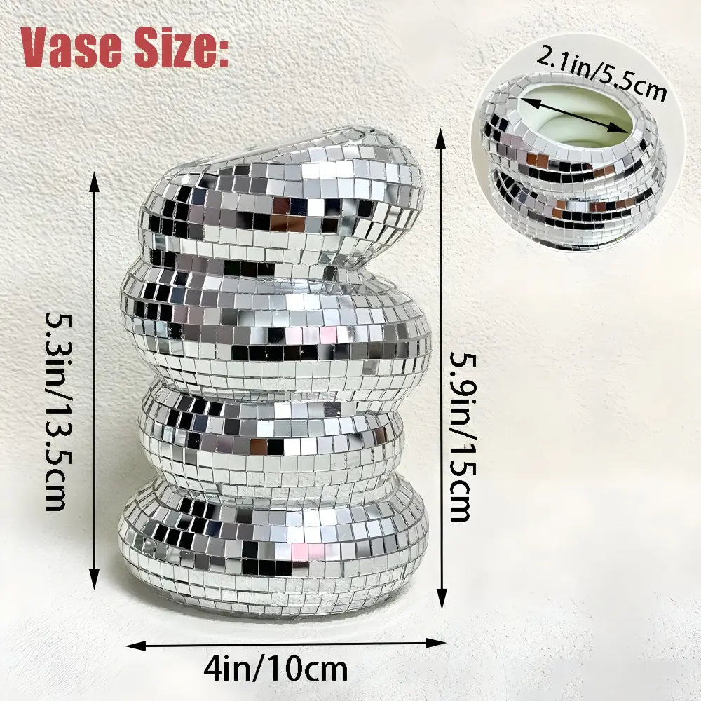Spiegelkachel-Vase mit Spiraldesign Zorenza