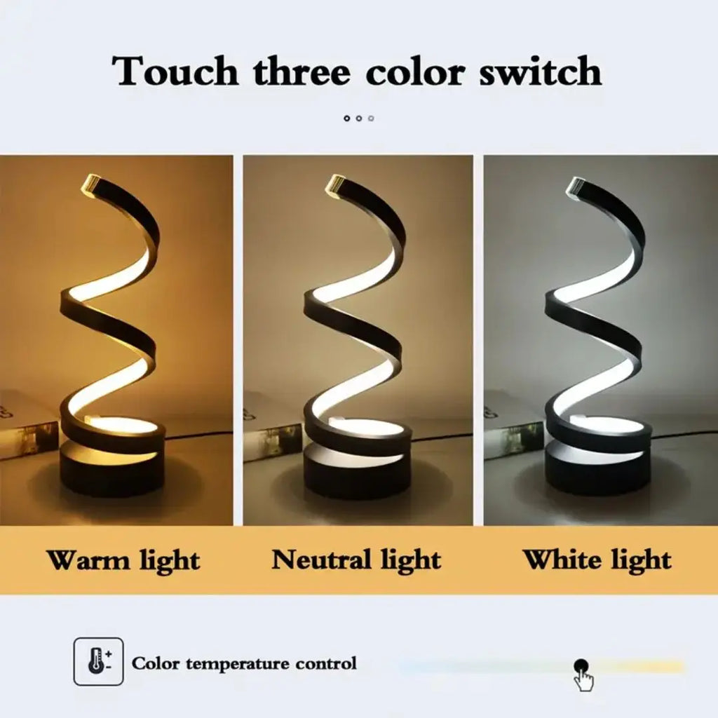 Spiral-LED-Tischlampe – Dimmbar mit Touchsteuerung Zorenza