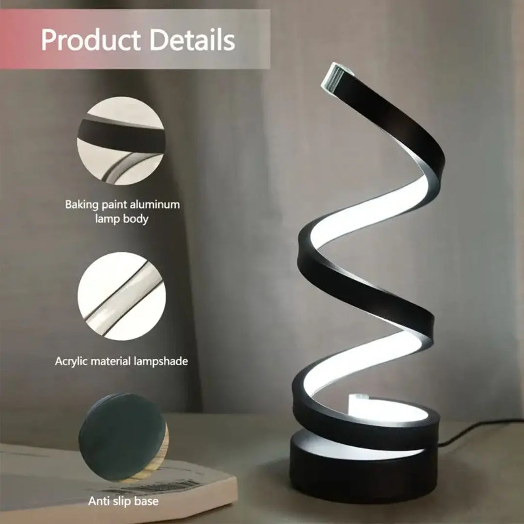 Spiral-LED-Tischlampe – Dimmbar mit Touchsteuerung Zorenza
