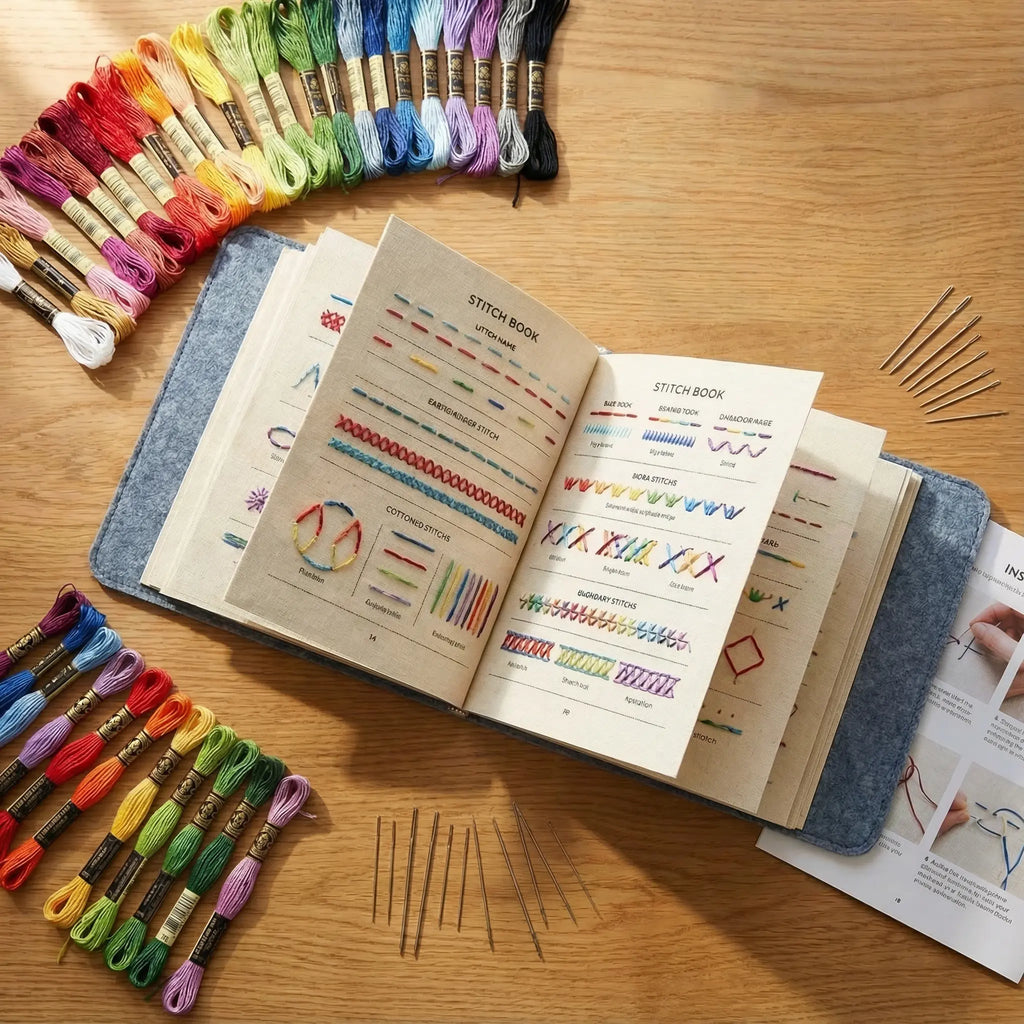 Stickbuch-Set – 106 Stiche Schritt für Schritt erlernen Zorenza