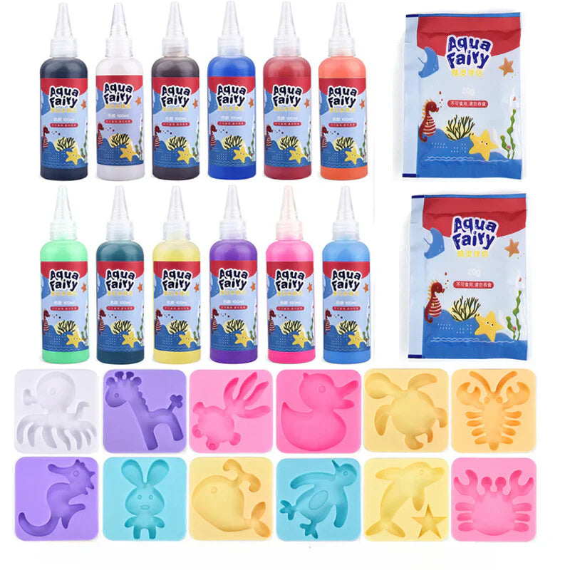 Wasser-Gelee-Kreativset mit bunten Farben und Formen -    Zorenza