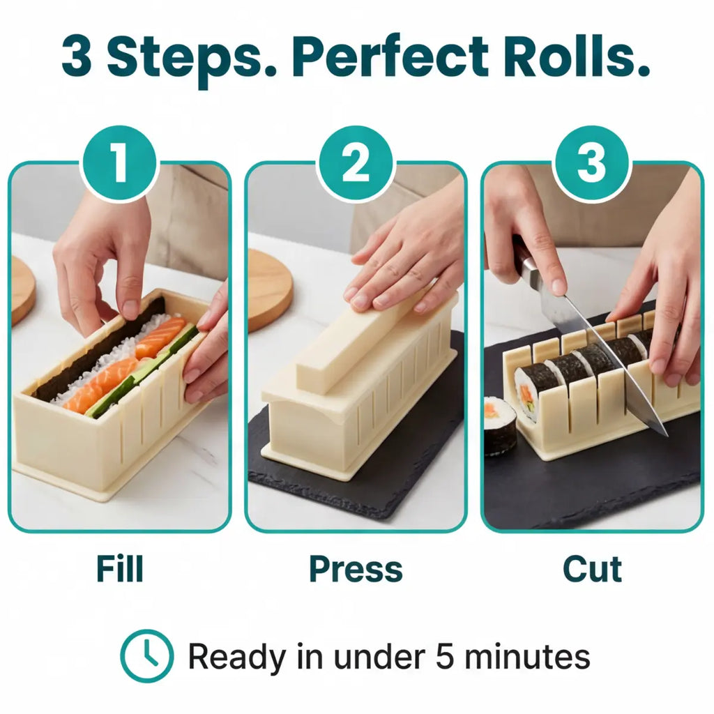 Sushi-Form-Set – Gleichmäßige Rollen ganz ohne Rolltechnik Zorenza
