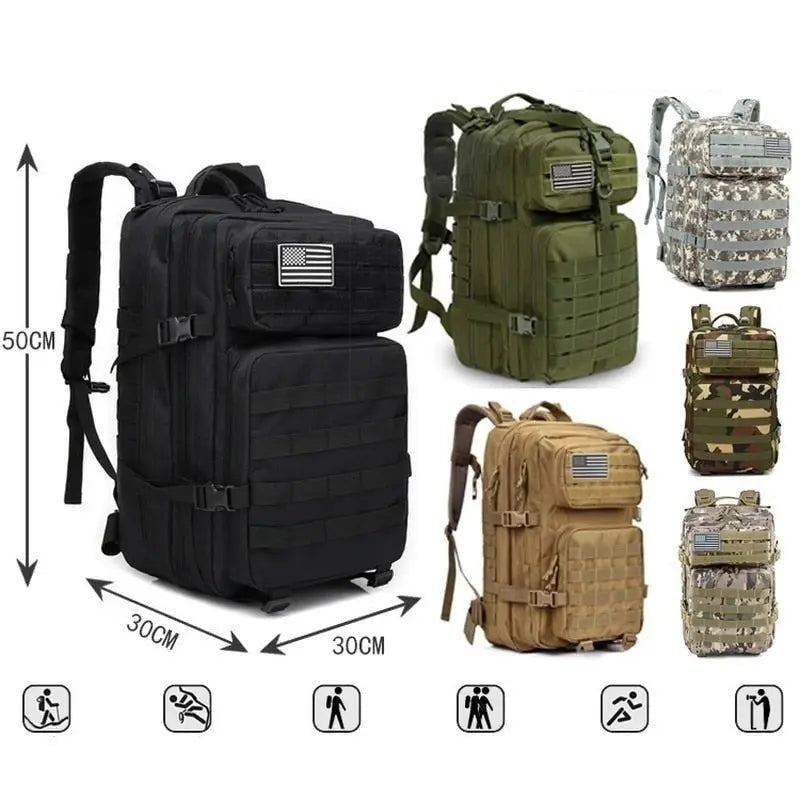 Taktischer Rucksack 50 L – Wandern, Reisen & Outdoor Zorenza