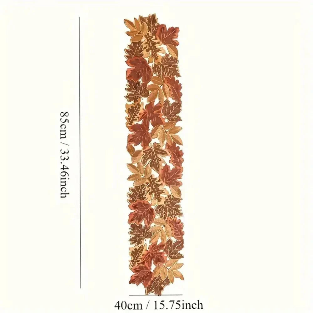 Tischläufer Ahornblatt bestickt – Herbstdeko für Esstisch -    Zorenza