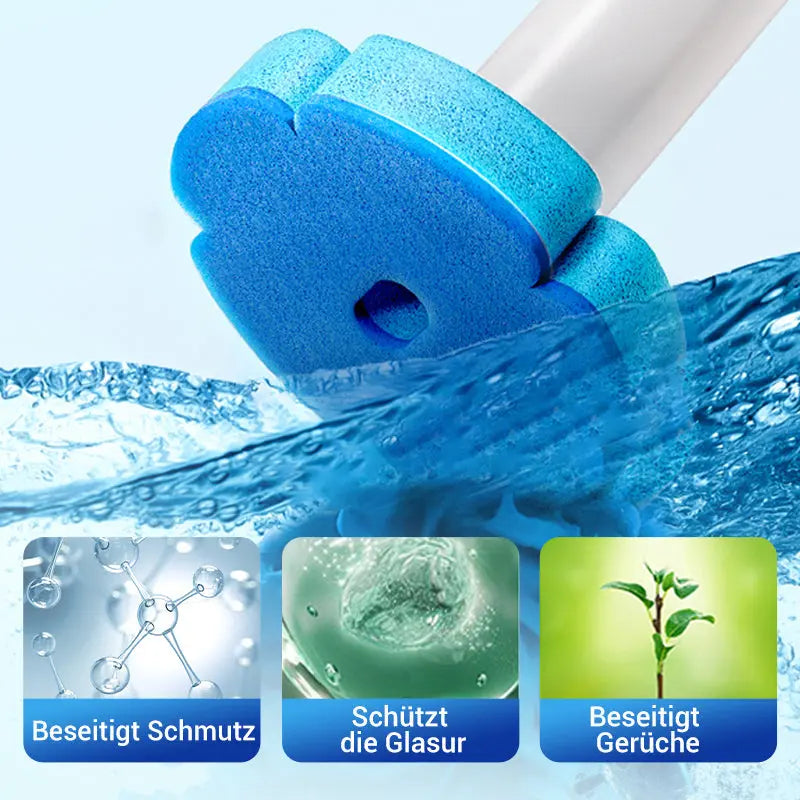 Toilettenbürste mit Reinigungsmittel und Wechselköpfen (18 Schwammköpfe) Zorenza