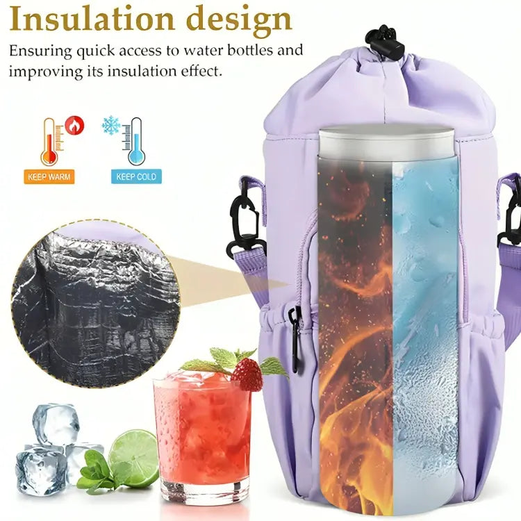 Trinkflasche Umhängetasche – Kompakte Schultertasche mit Flaschenhalter Zorenza