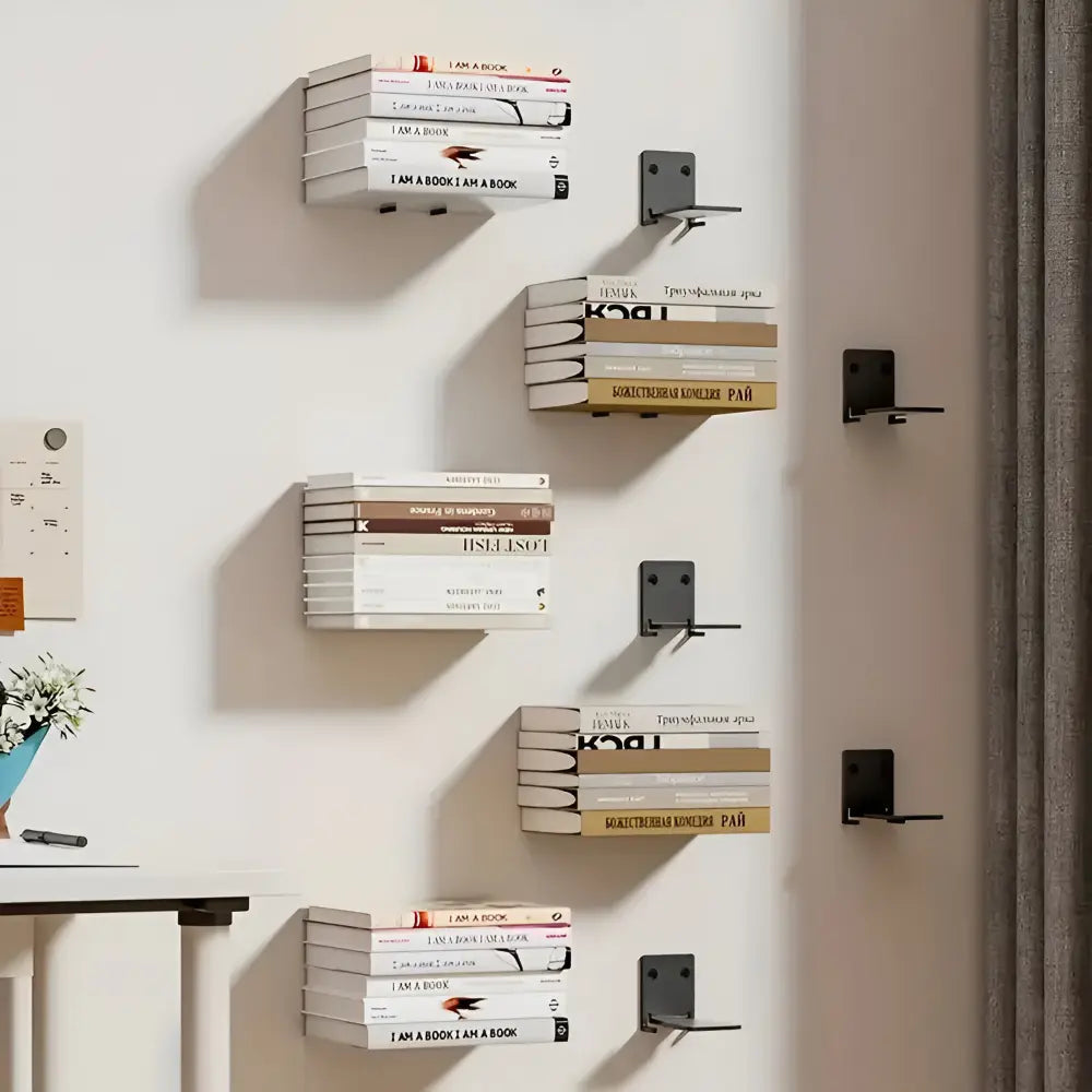 Unsichtbares Schweberegal – Bücher schweben frei an der Wand – 2er-Set Zorenza