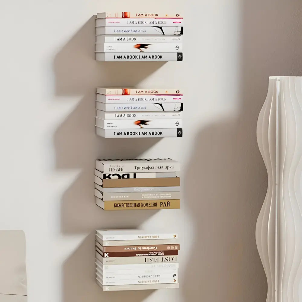 Unsichtbares Schweberegal – Bücher schweben frei an der Wand – 2er-Set Zorenza