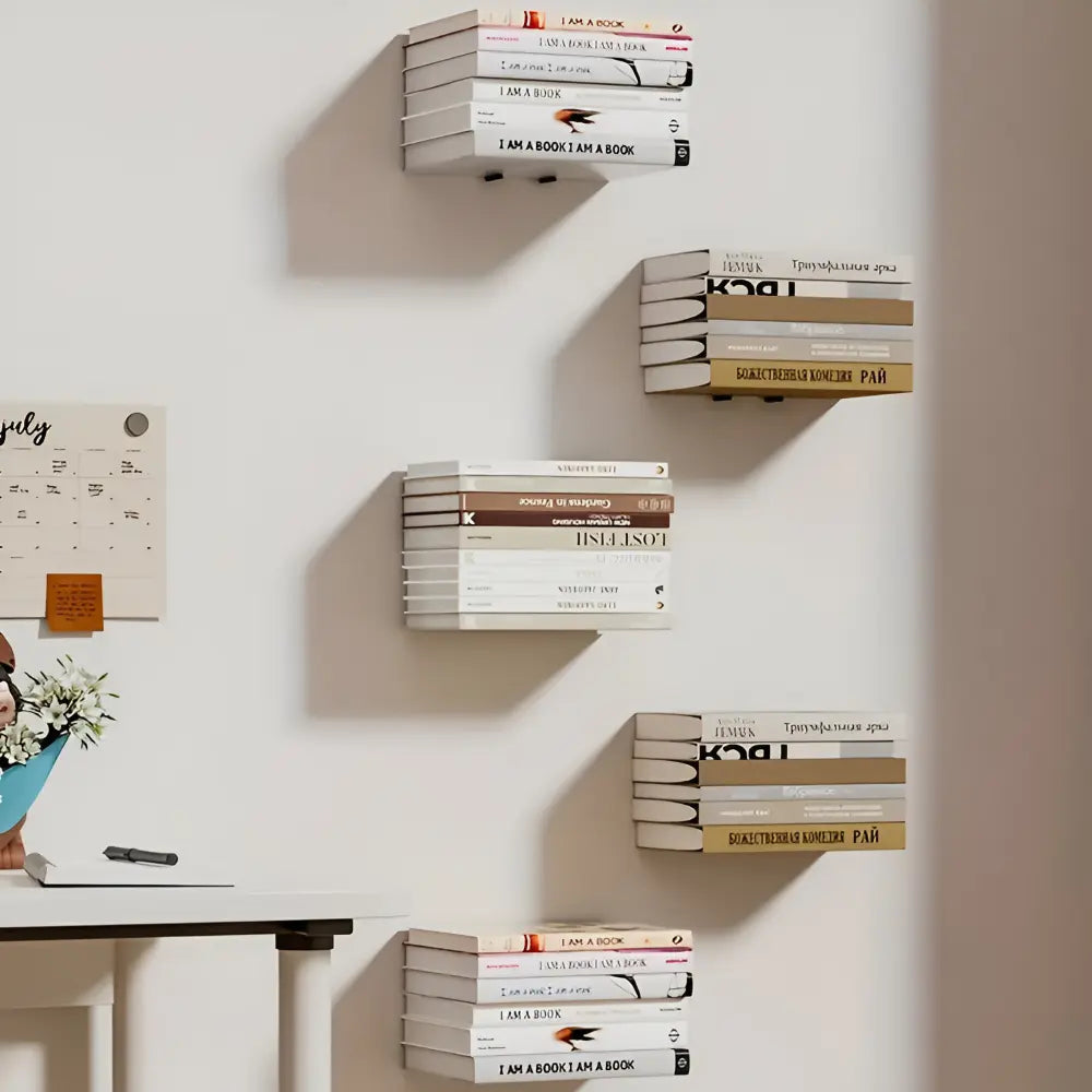 Unsichtbares Schweberegal – Bücher schweben frei an der Wand – 2er-Set Zorenza