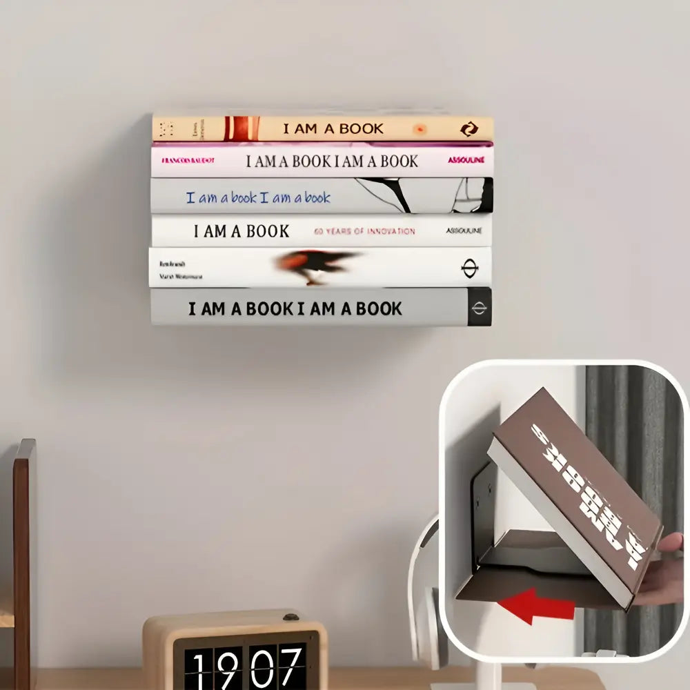 Unsichtbares Schweberegal – Bücher schweben frei an der Wand – 2er-Set Zorenza