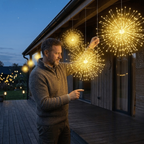 Solar-Feuerwerkslichter mit 200 LEDs - Warmweiß, Weiß, Bunt Zorenza
