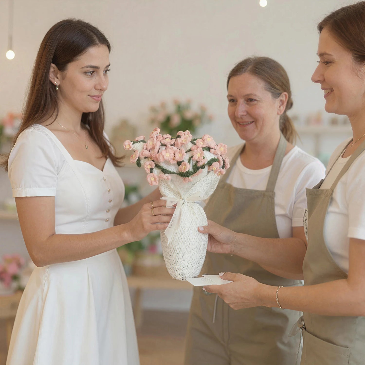 Blumenstrauß-Decke mit gehäkelten Blüten – Handgefertigt -    Zorenza