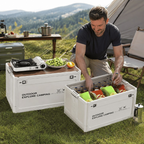 Faltbare Aufbewahrungsbox mit Holzdeckel für Camping -    Zorenza