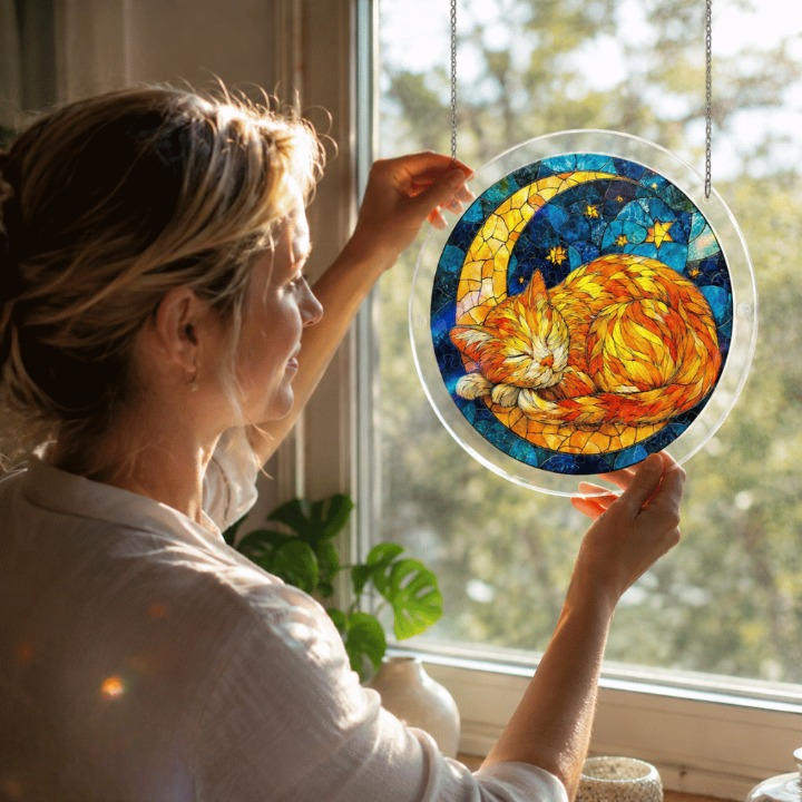 Sonnenfänger Acryl rund 18,8 cm – Farbspektrum-Design -    Zorenza