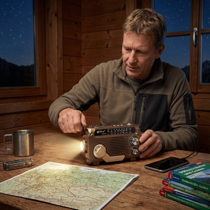 Notfallradio Solar mit Kurbel und Taschenlampe -    Zorenza