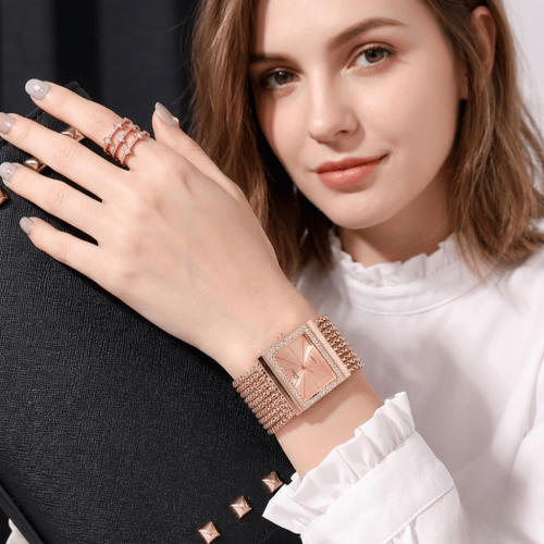Damenuhr mit Strass-Zifferblatt und Mesh-Armband -    Zorenza