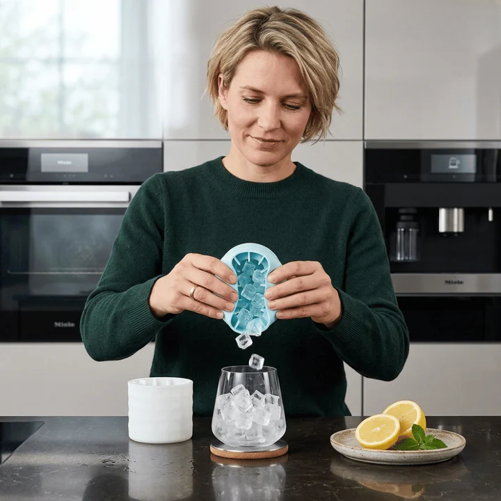 Silikon-Eiswürfelform mit Deckel – Eine ganze Tasse Eis auf einmal Zorenza