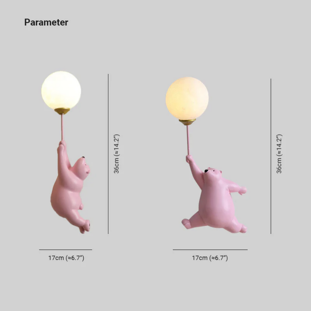 LED Wandleuchte Bär-Design mit 3 Lichtfarben -    Zorenza