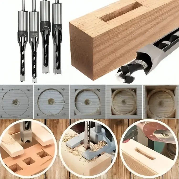 Vierkantzapfen-Bohrersatz für Holz – 4er-Set Zorenza