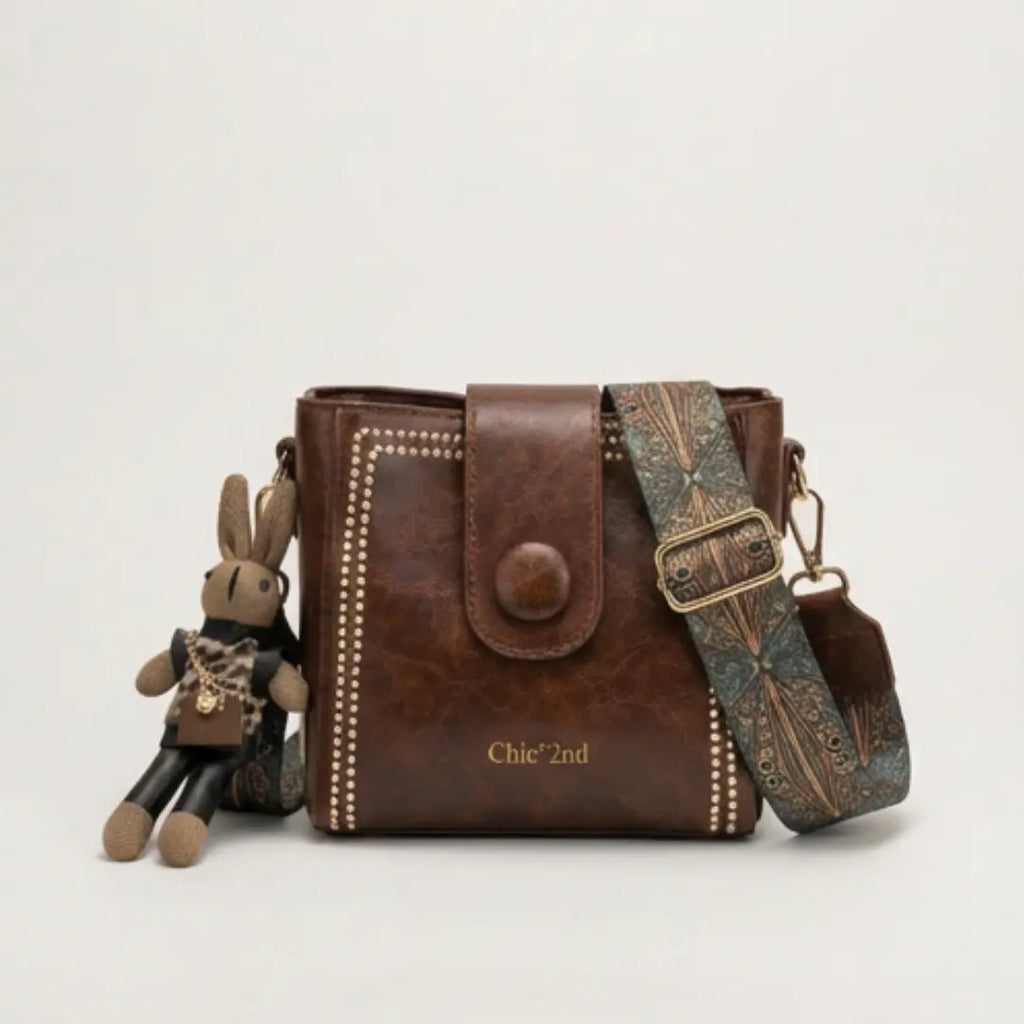 Vintage Crossbody-Beuteltasche mit gewebtem Kunsthandwerk-Träger Zorenza