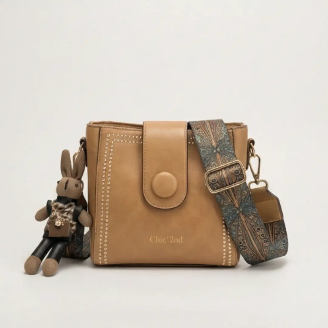 Vintage Crossbody-Beuteltasche mit gewebtem Kunsthandwerk-Träger Zorenza