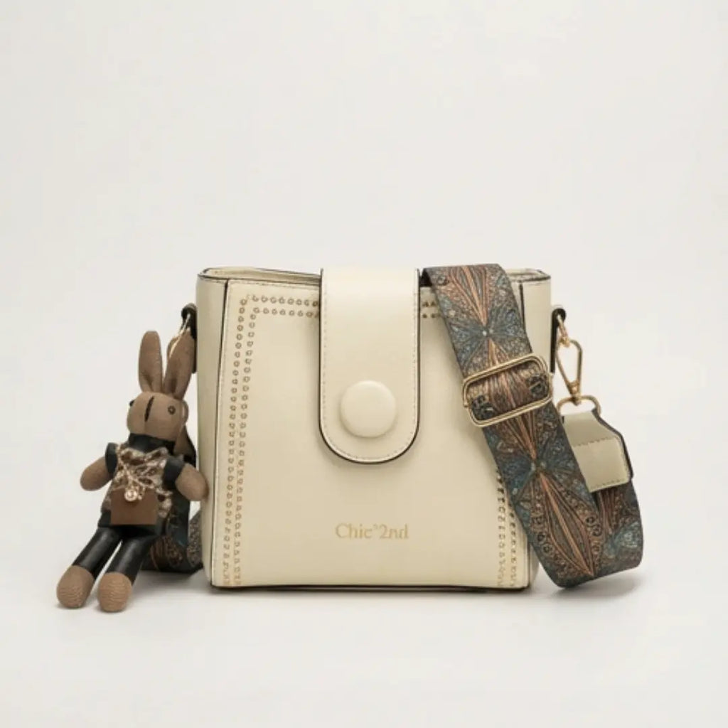 Vintage Crossbody-Beuteltasche mit gewebtem Kunsthandwerk-Träger Zorenza