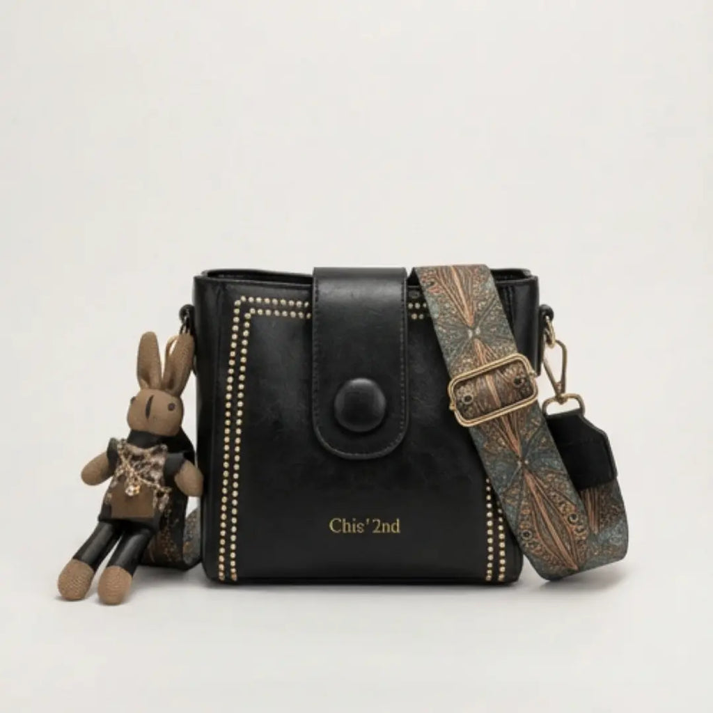 Vintage Crossbody-Beuteltasche mit gewebtem Kunsthandwerk-Träger Zorenza