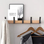 Wandgarderobe mit 5 Doppelhaken – Holz & Aluminium Zorenza