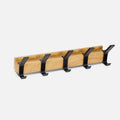 Wandgarderobe mit 5 Doppelhaken – Holz und Metall Zorenza