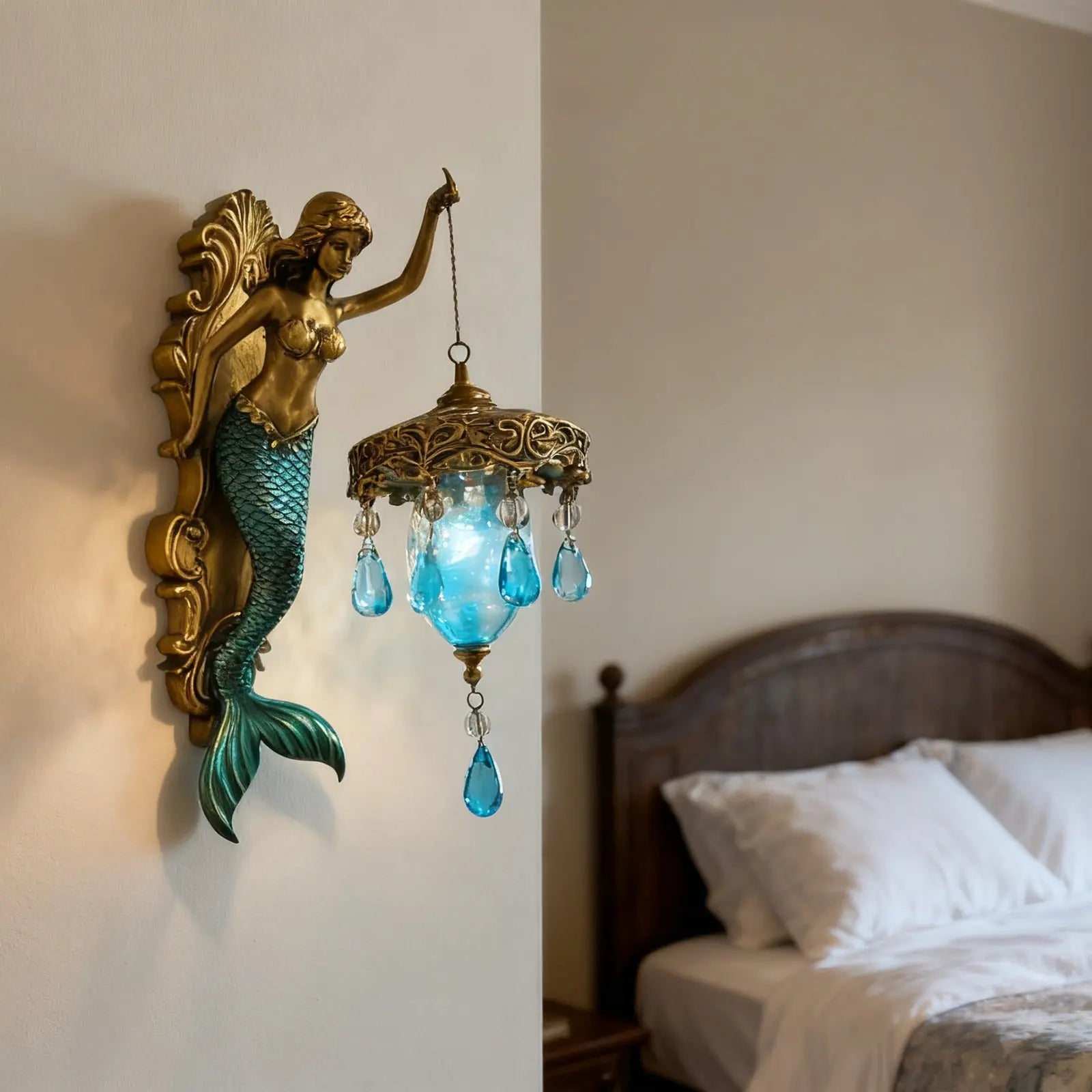 Wandleuchte Meerjungfrau | Barockstil mit warmem Lichtschein Zorenza