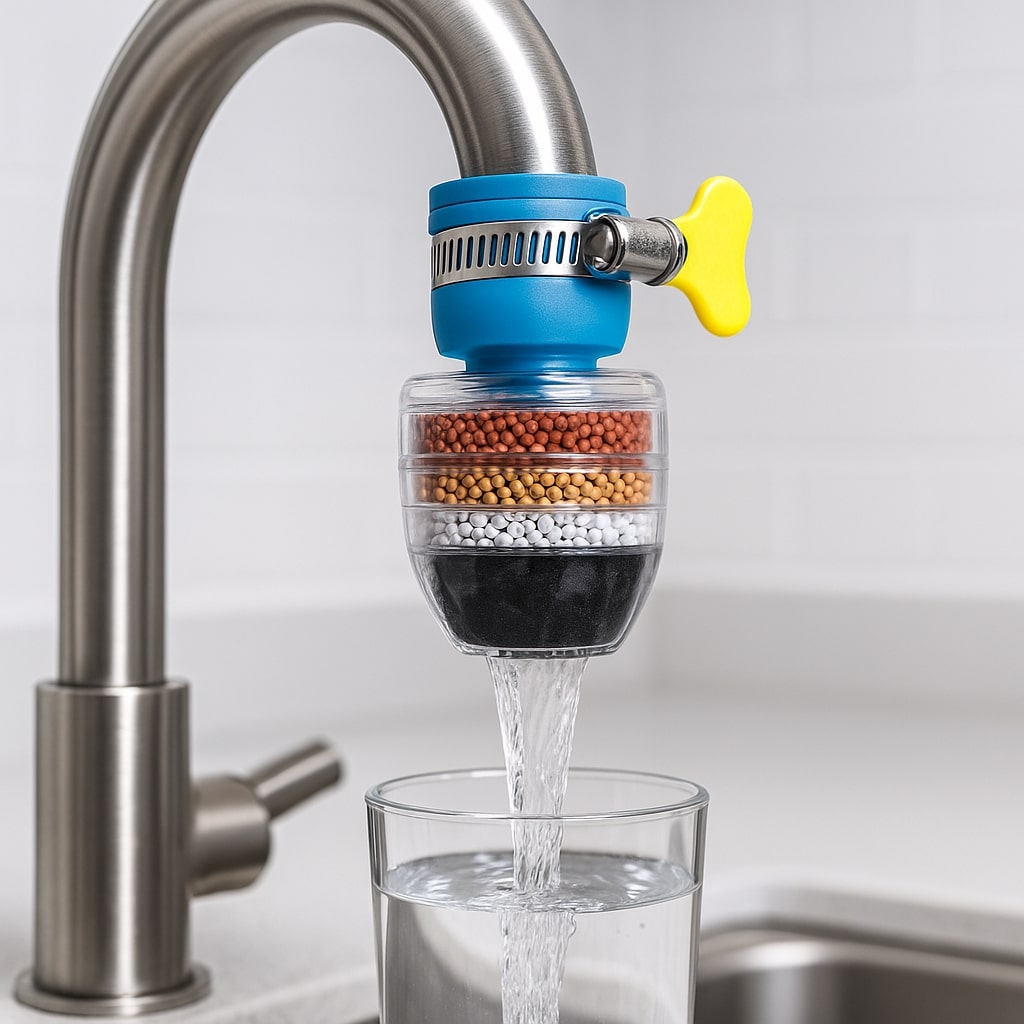 Wasserfilter für Wasserhahn – 5-Schicht Aktivkohle Filtration -    Zorenza