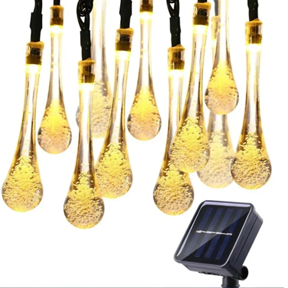 Solar-Tautropfen-Lichterkette wasserdicht für Garten -    Zorenza