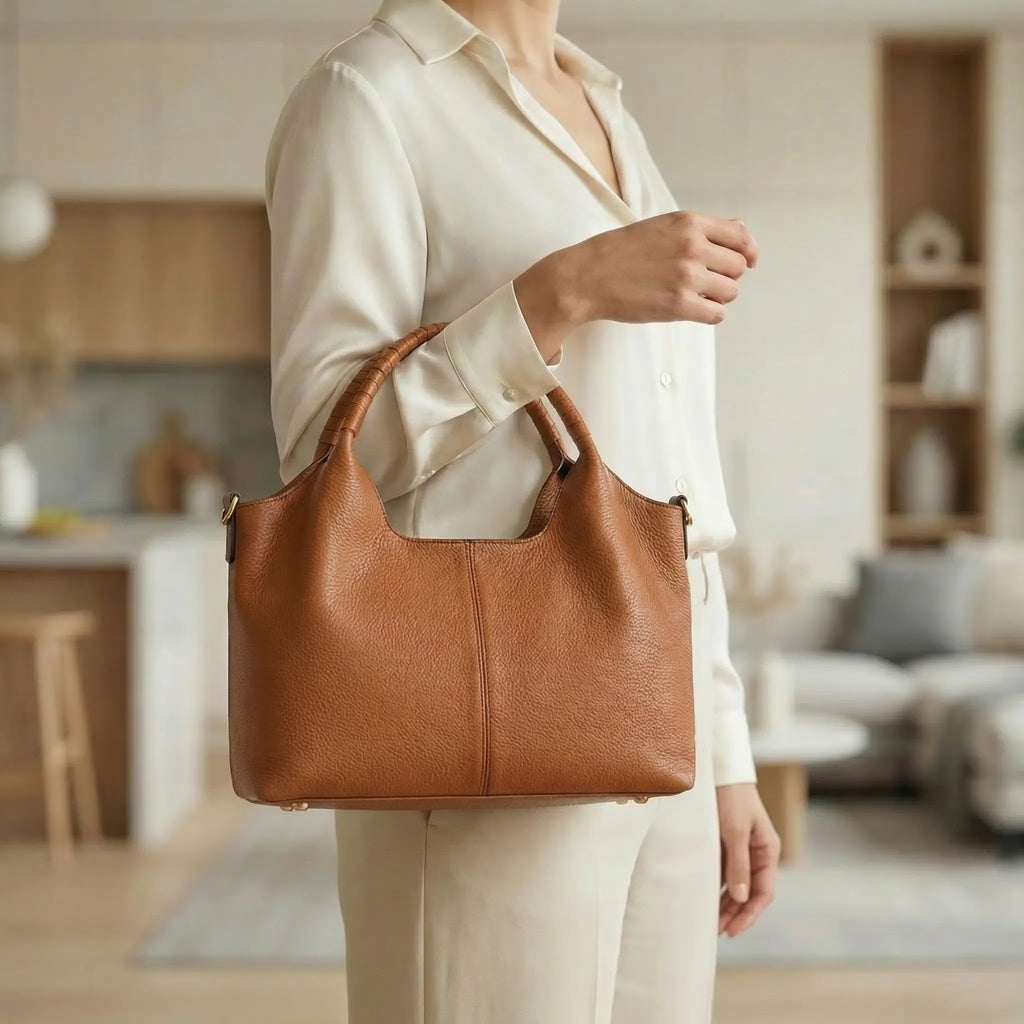Weiche Leder-Hobo-Tasche mit mehreren Fächern Zorenza