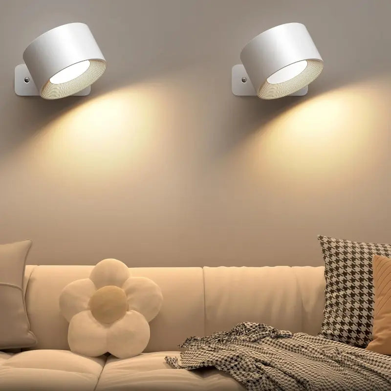 Wiederaufladbare LED-Wandleuchte mit 360°-Schwenkkopf – Touch-Bedienung, Keine Verkabelung Zorenza
