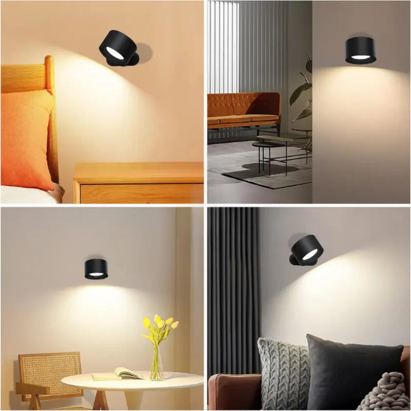 Wiederaufladbare LED-Wandleuchte mit 360°-Schwenkkopf – Touch-Bedienung, Keine Verkabelung Zorenza