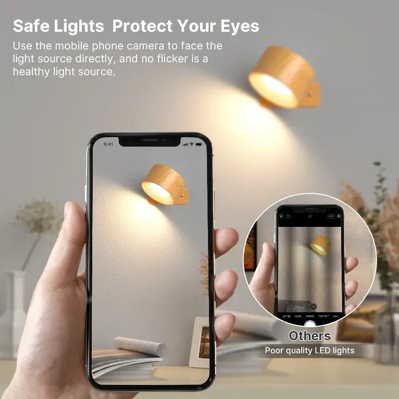 Wiederaufladbare LED-Wandleuchte mit 360°-Schwenkkopf – Touch-Bedienung, Keine Verkabelung Zorenza