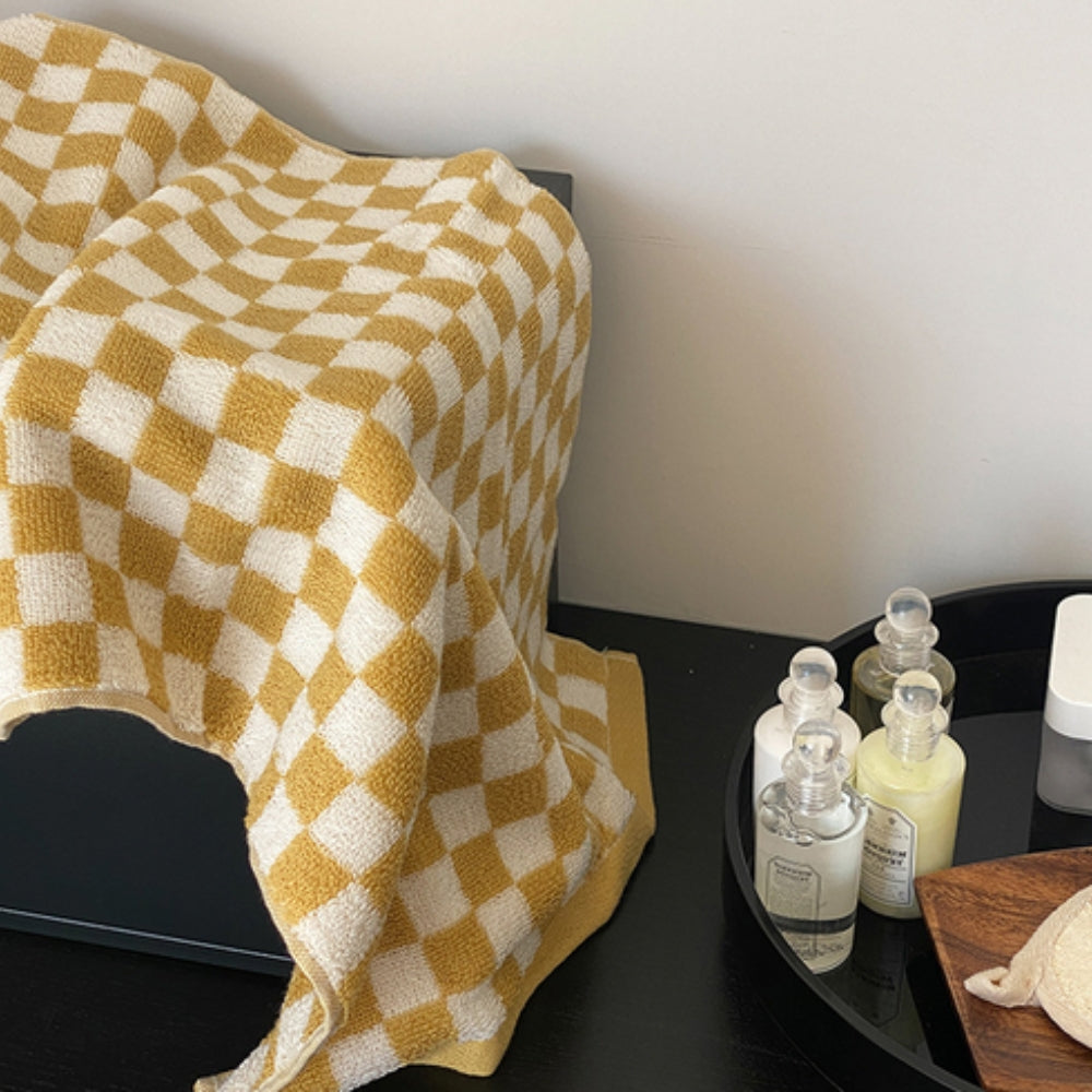 Handtuch Baumwolle mit Schachbrettmuster – Retro-Design -    Zorenza