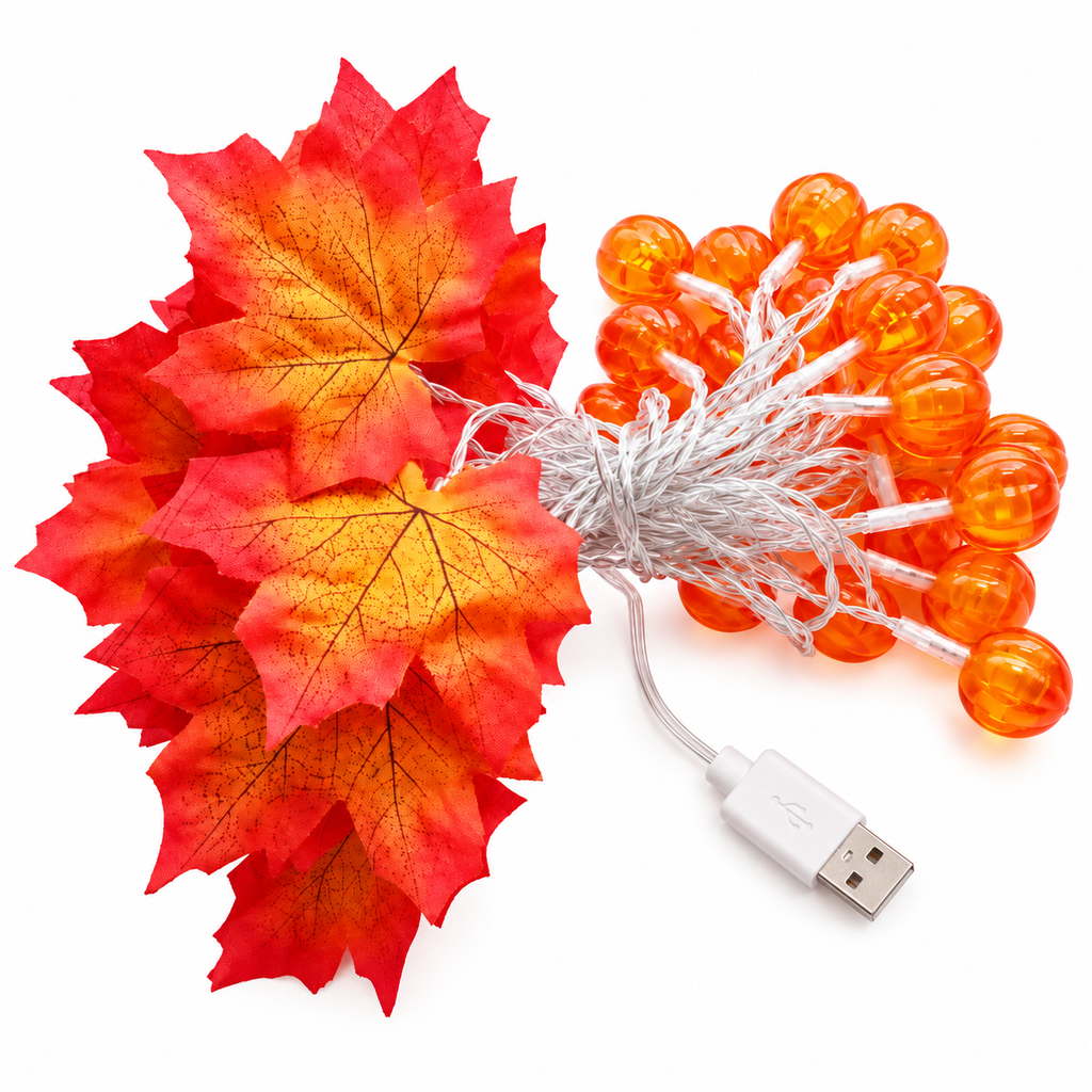 Herbstblätter-Lichterkette LED mit Ahornblättern -    Zorenza