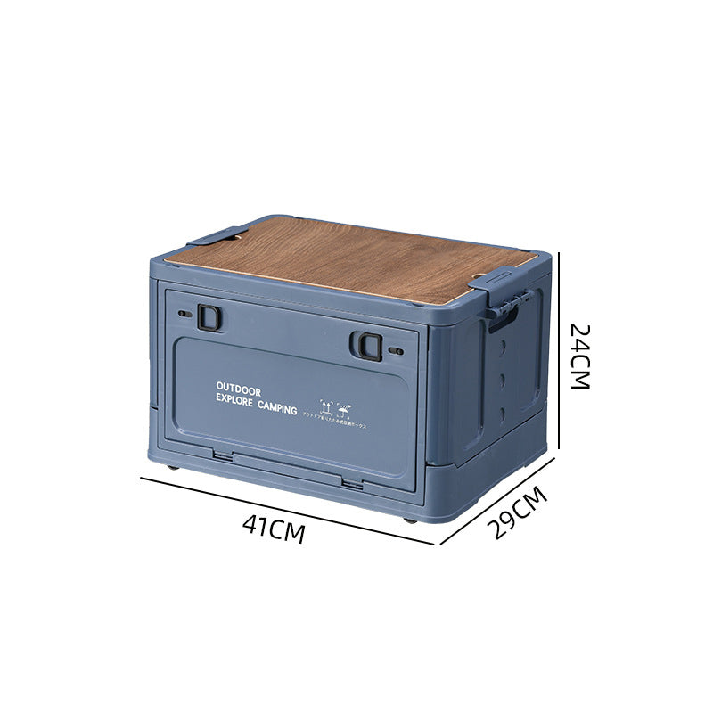 Klappbox mit Holzdeckel für Camping und Haushalt -    Zorenza