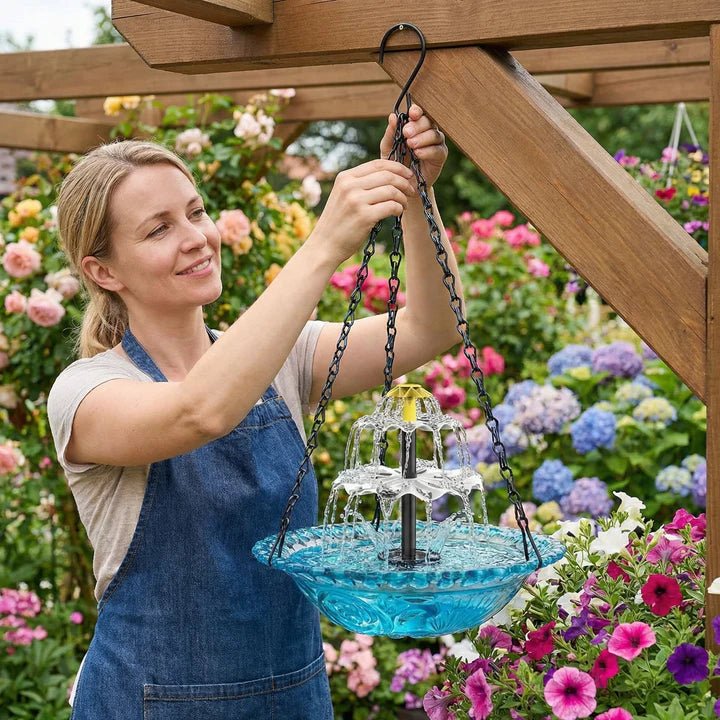 Solar-Hängebrunnen mit 2-stufigem Wasserfall Zorenza