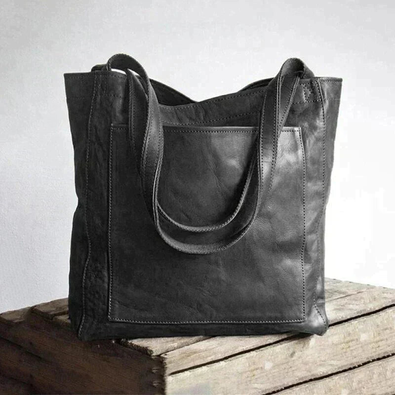 Leder-Shopper Vintage Stil für Laptop und Alltag -    Zorenza