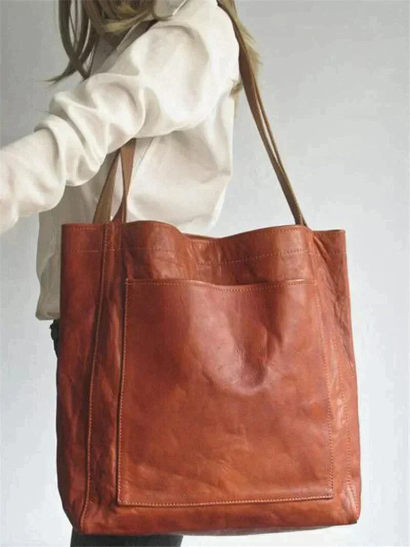 Leder-Shopper Vintage Stil für Laptop und Alltag -    Zorenza