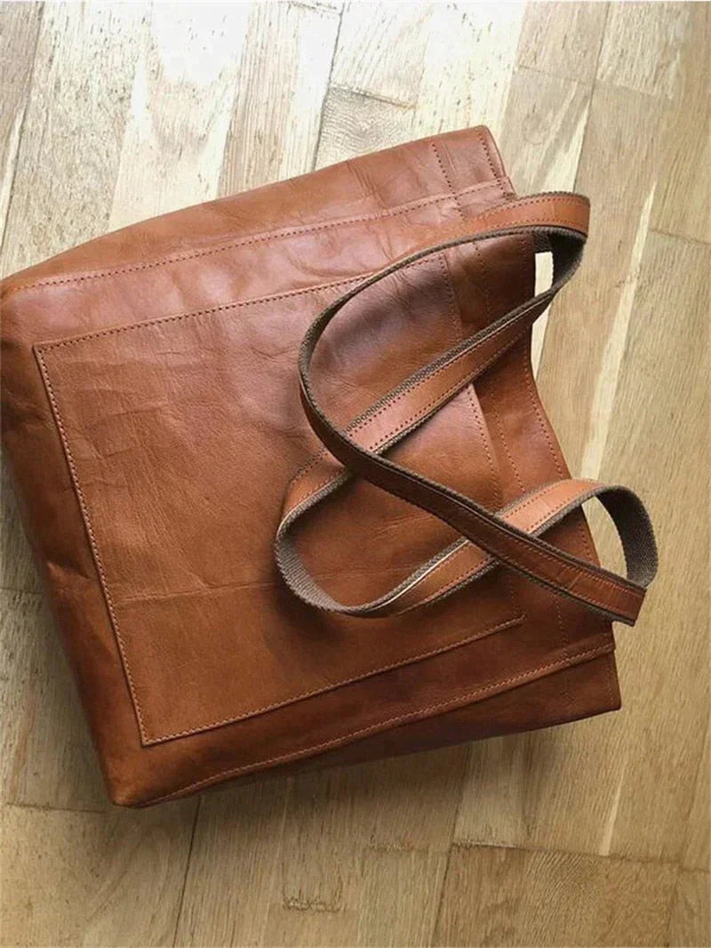 Leder-Shopper Vintage Stil für Laptop und Alltag -    Zorenza
