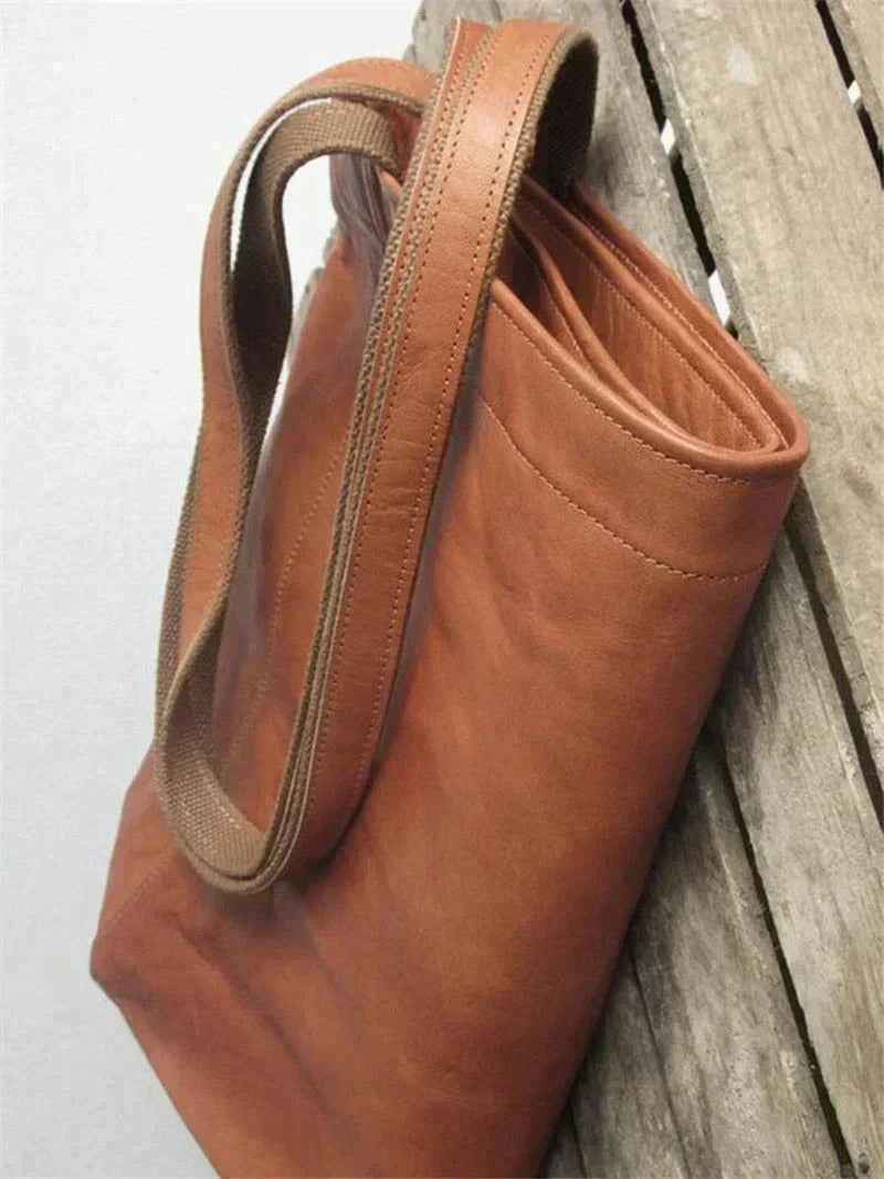 Leder-Shopper Vintage Stil für Laptop und Alltag -    Zorenza