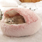 Plüschbett für Hunde und Katzen mit Halbhöhlen-Form -    Zorenza