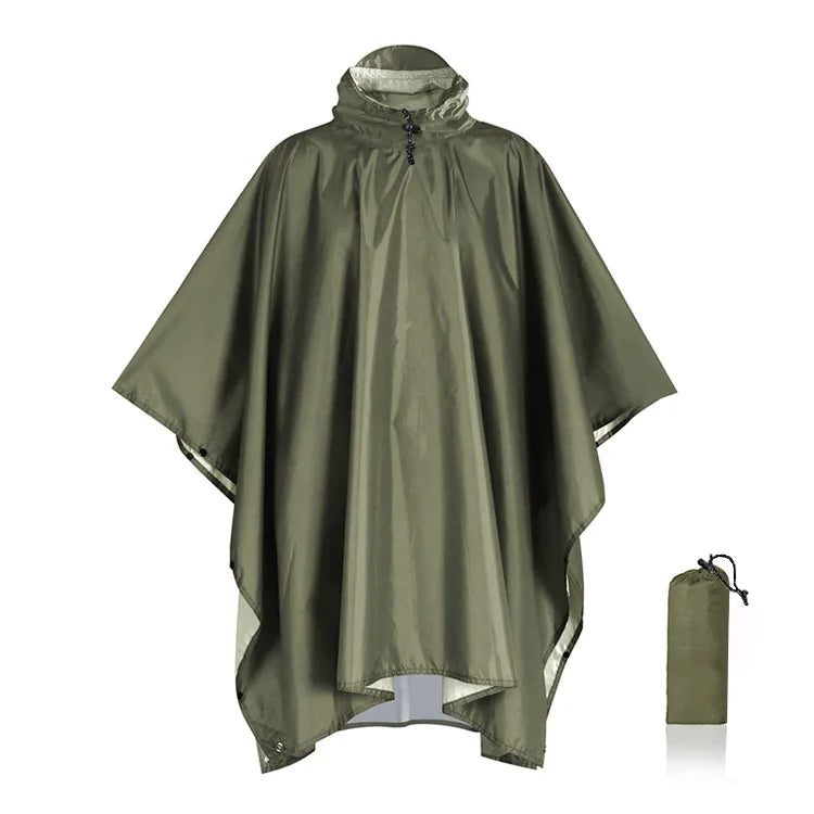 3-in-1 Outdoor Regenponcho wasserdicht mit Kapuze 220x140 cm Zorenza